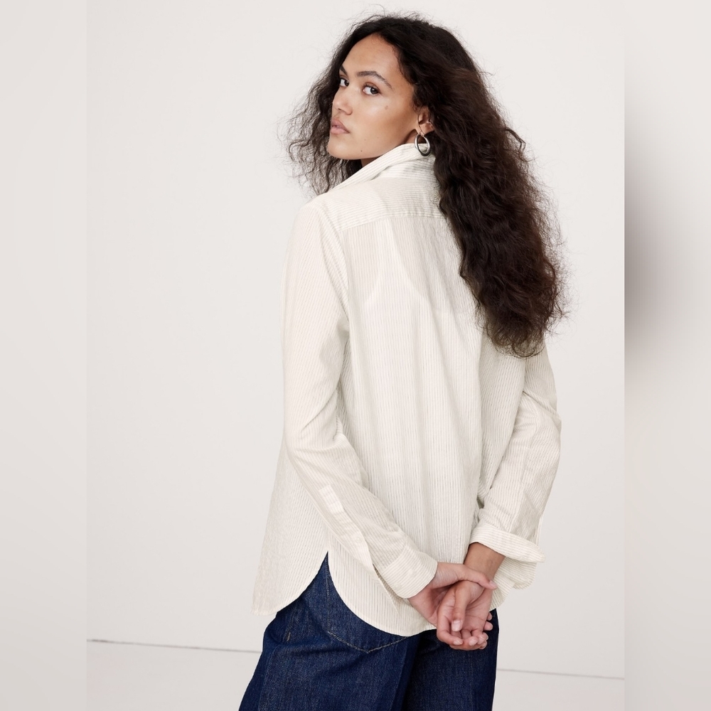 Banana Republic The Perfect Utility Shirt Size Small NWT Transitional Cream